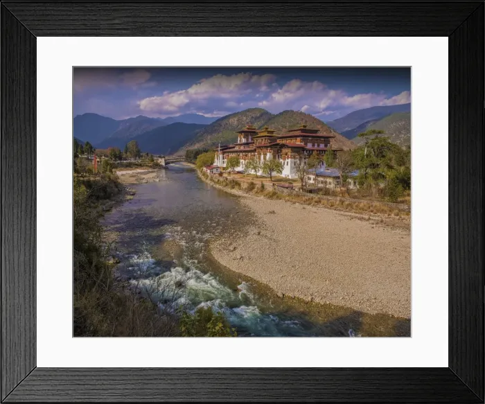 Framed Print : A view of the Panukha Dzong, in East central Bhutan Framed Print : A view of the Panukha Dzong, in East central Bhutan