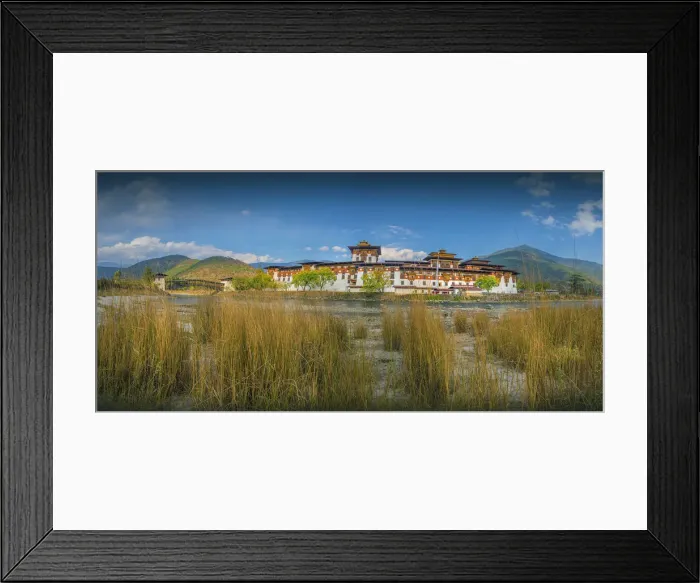 Framed Print : A view of the Panukha Dzong, in East central Bhutan