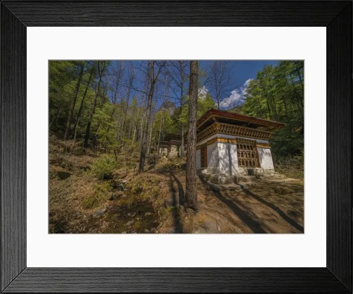 Framed Print : Bhuddist Prayer houses inthe mountainous area near Paro, in Eastern Bhutan Framed Print : Bhuddist Prayer houses inthe mountainous area near Paro, in Eastern Bhutan