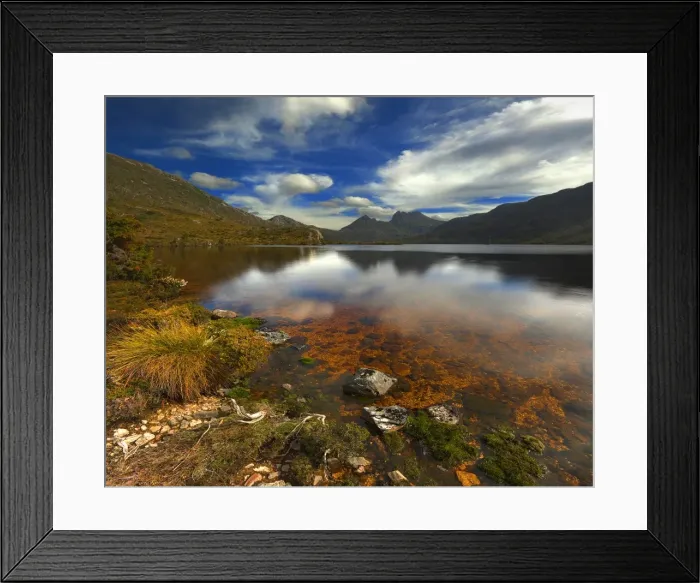 Framed Print : Dove lake, Cradle Mountain National Park, central Tasmanian highlands