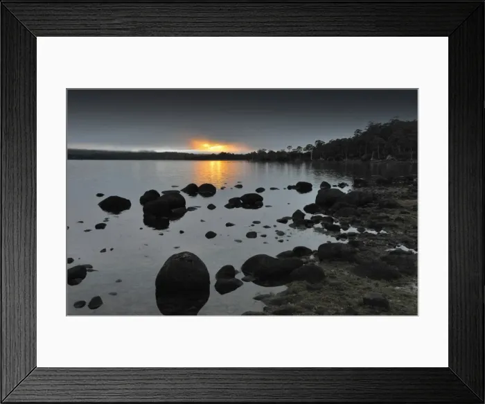 Framed Print : Daybreak on Lake St. Clair, Central Tasmania Framed Print : Daybreak on Lake St. Clair, Central Tasmania