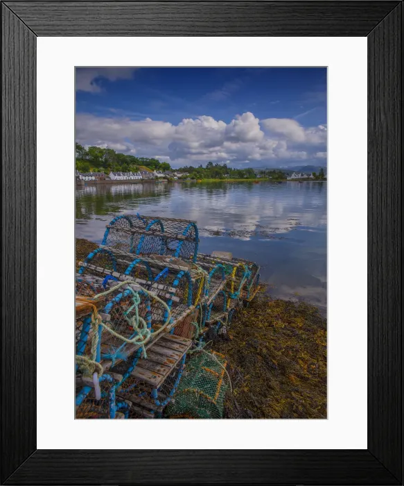 Framed Print : Lobster pots on the Plockton Wharf, Scotland