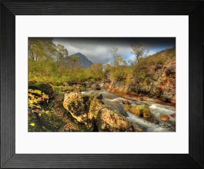 Framed Print : Highland stream, Buachaille Etive mor, The highlands of Scotland Framed Print : Highland stream, Buachaille Etive mor, The highlands of Scotland