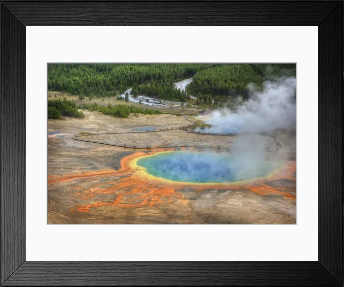 Framed Print : Grand Prismatic pool Yellowstone National Park, Wyoming, United States