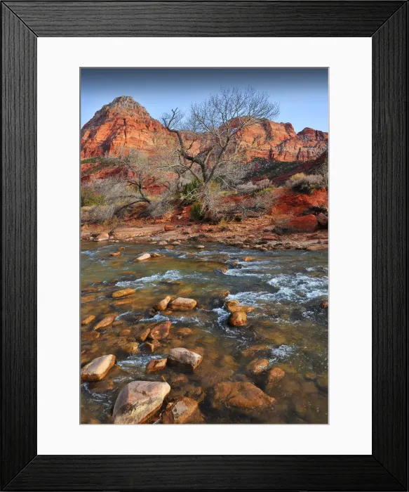 Framed Print : Virgin River Zion national Park in south western United States