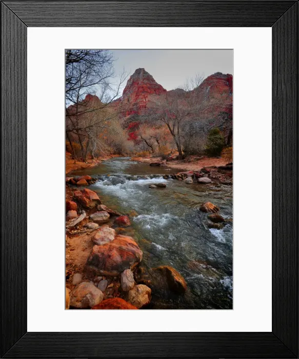 Framed Print : Virgin River Zion national Park in south western United States