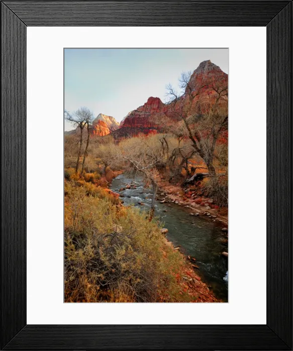 Framed Print : Virgin River Zion national Park in south western United States Framed Print : Virgin River Zion national Park in south western United States