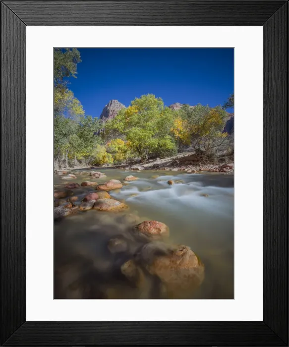 Framed Print : Virgin River Zion national Park in south western United States