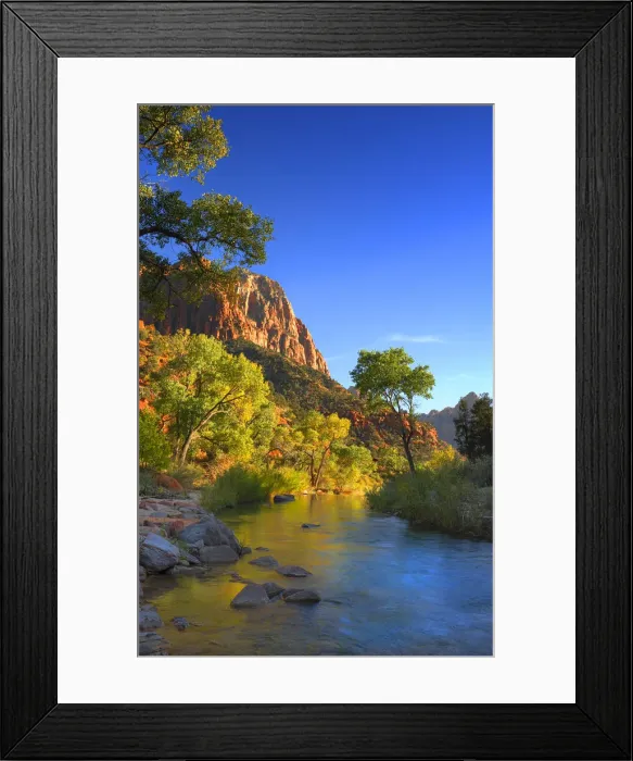 Framed Print : Virgin River Zion national Park in south western United States