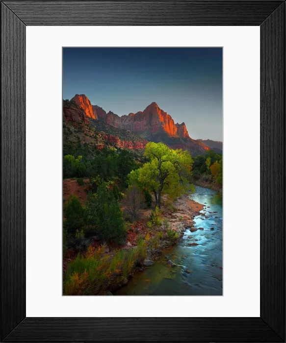 Framed Print : Virgin River Zion national Park in south western United States
