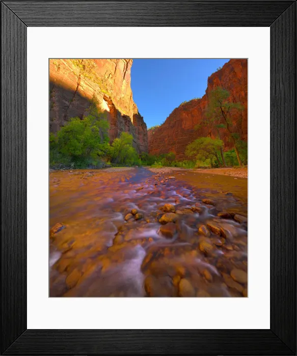Framed Print : Virgin River Zion national Park in south western United States