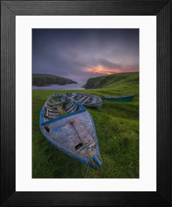 Framed Print : Old fishing boat abandoned at Spiggi, Shetland Islands, Scotland Framed Print : Old fishing boat abandoned at Spiggi, Shetland Islands, Scotland