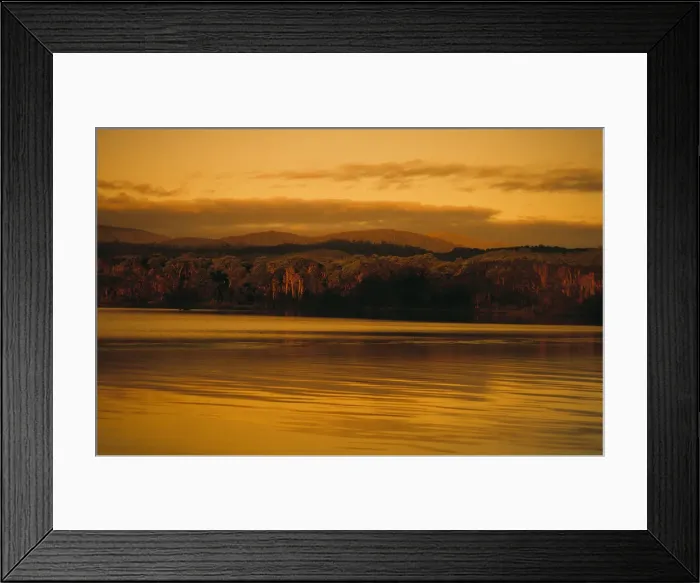 Framed Print : Coastal twilight, Macquarie Harbour, West coast Tasmania, Australia