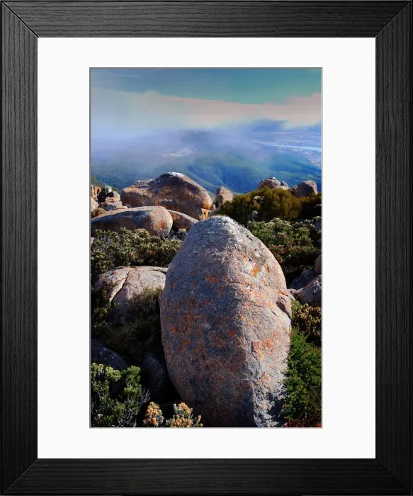 Framed Print : Boulders on mount Wellington, Hobart, Tasmania, Australia Framed Print : Boulders on mount Wellington, Hobart, Tasmania, Australia