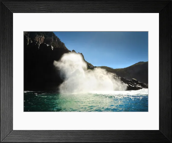 Framed Print : Blowhole on the South Bruny Island coastline, southern Tasmania. Australia