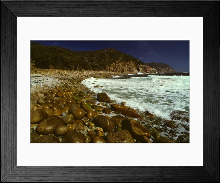 Framed Print : Rocky coastline, Freycinet Peninsular, east coastline of Tasmania, Australia