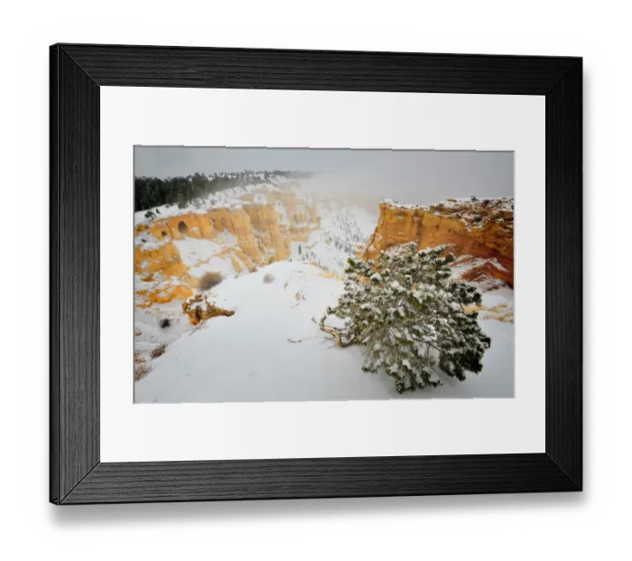 Framed Print : Bryce Canyon National park with a winter covering of snow, Utah, south west United States