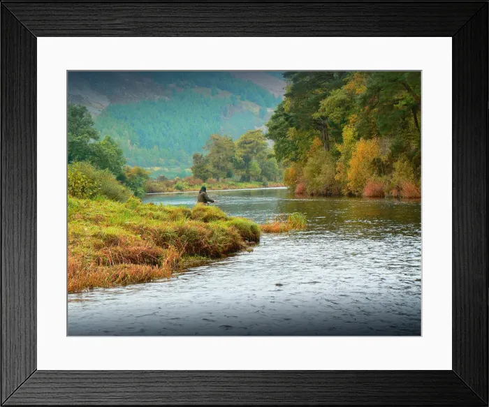 Framed Print : Fishing the Tweed River, Southern Scotland in the borders area