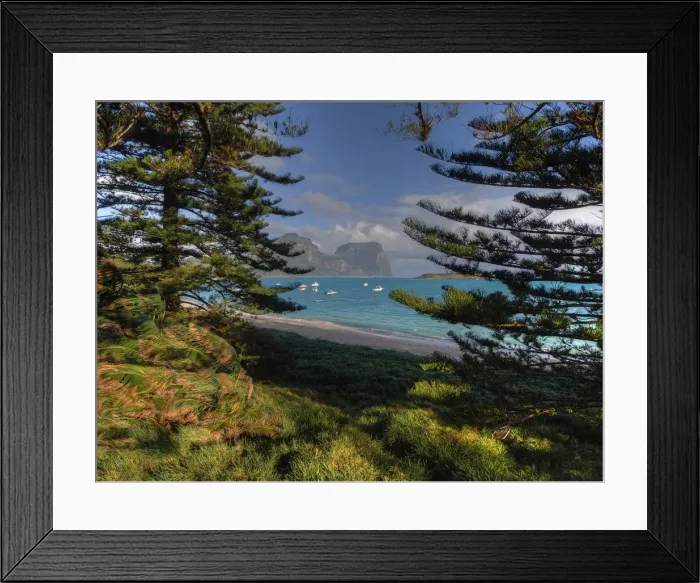 Framed Print : Scenically beautiful and a world heritage designated location, Lord Howe Island lies between the South Pacific ocean and the Tasman sea off the coast of New South Wales, Australia
