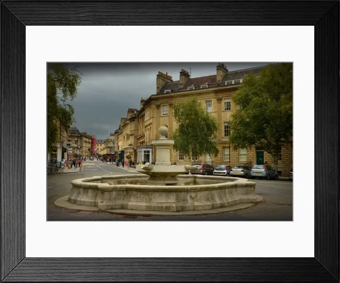 Framed Print : Street scene in the central district of Bath, somerset, England Framed Print : Street scene in the central district of Bath, somerset, England