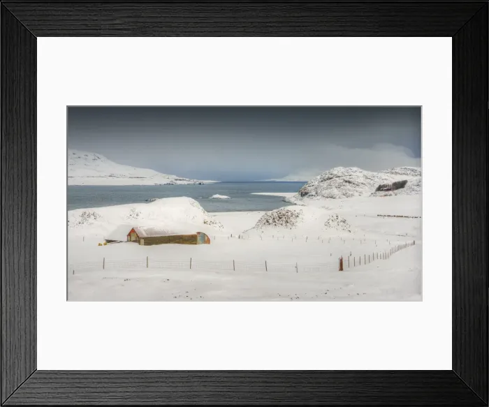 Framed Print : Winter in the countryside near Akureyri, Northern Iceland