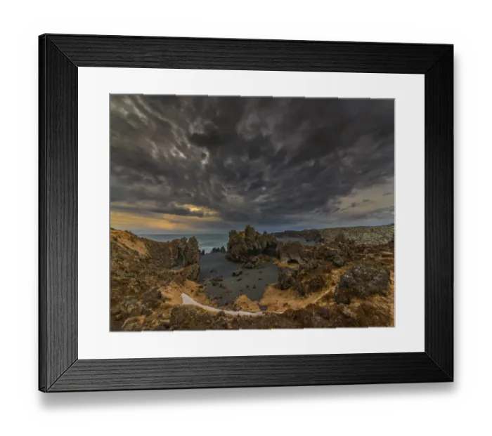 Framed Print : The magificent rugged Coastal view at Snaefellsbaer, Iceland Framed Print : The magificent rugged Coastal view at Snaefellsbaer, Iceland