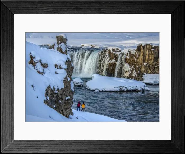 Framed Print : Winter scene at Godafoss Falls Northern Iceland