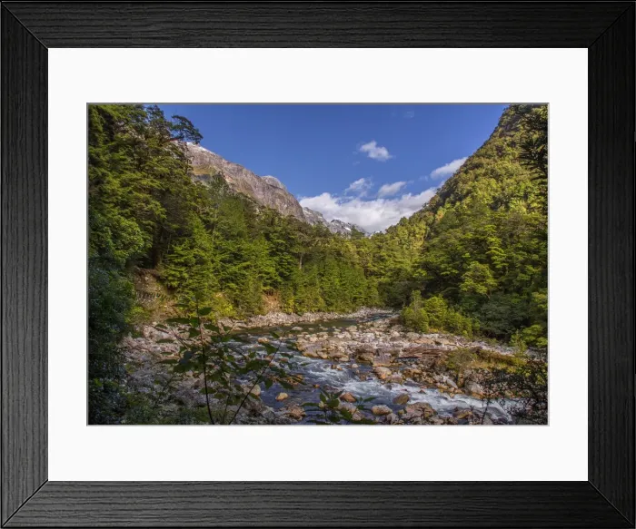 Framed Print : The Milford Track and Clinton River Valley in the South Island of New Zealand Framed Print : The Milford Track and Clinton River Valley in the South Island of New Zealand