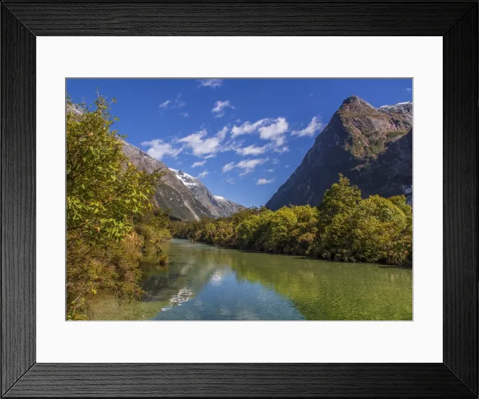 Framed Print : The Milford Track and Clinton River Valley in the South Island of New Zealand Framed Print : The Milford Track and Clinton River Valley in the South Island of New Zealand