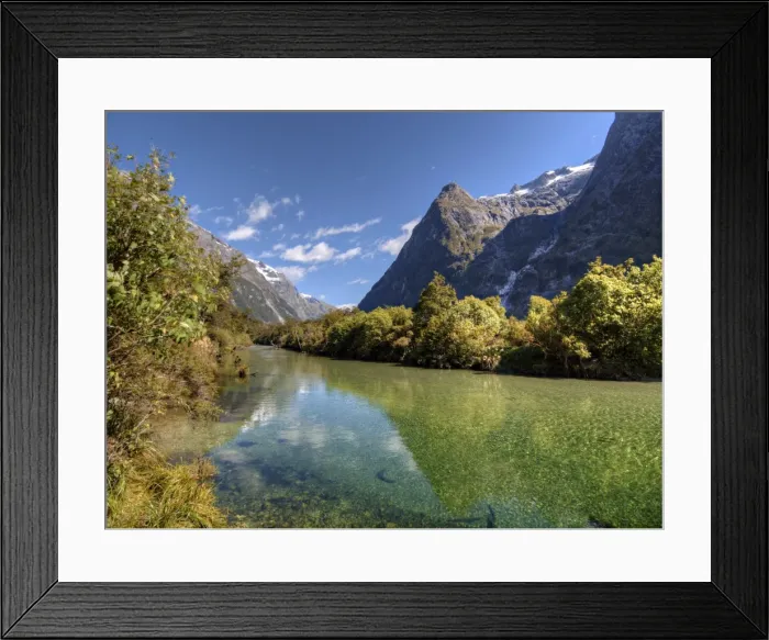 Framed Print : The Milford Track and Clinton River Valley in the South Island of New Zealand Framed Print : The Milford Track and Clinton River Valley in the South Island of New Zealand