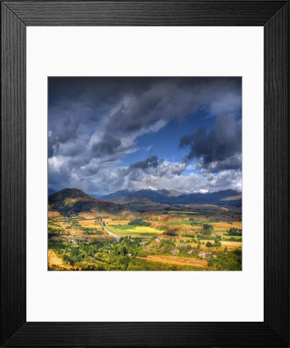 Framed Print : View to the Cardrona Valley, near Queenstown, South Island of New Zealand Framed Print : View to the Cardrona Valley, near Queenstown, South Island of New Zealand