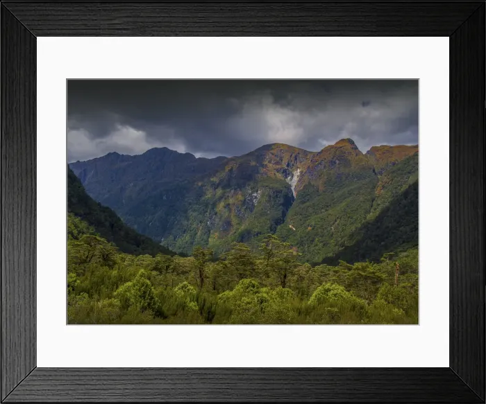 Framed Print : The Milford Track and Clinton River Valley in the South Island of New Zealand Framed Print : The Milford Track and Clinton River Valley in the South Island of New Zealand