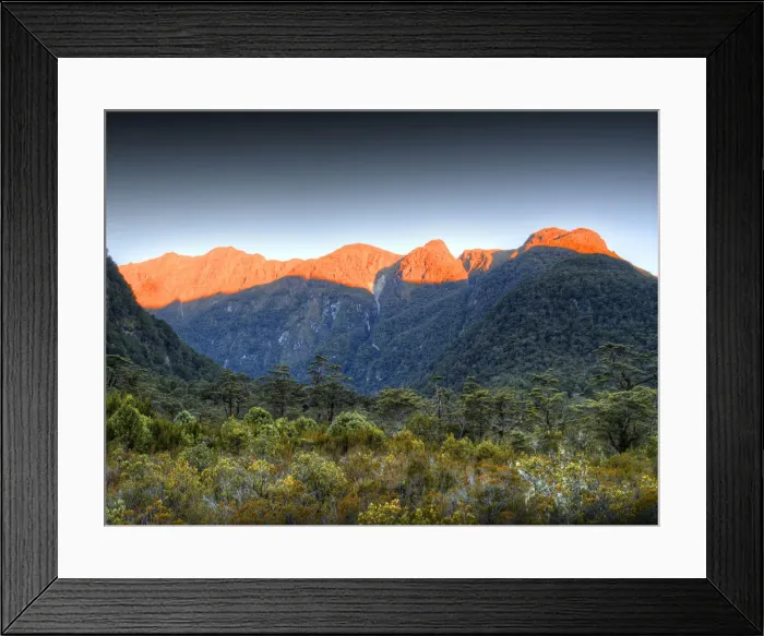 Framed Print : The Milford Track and Clinton River Valley in the South Island of New Zealand