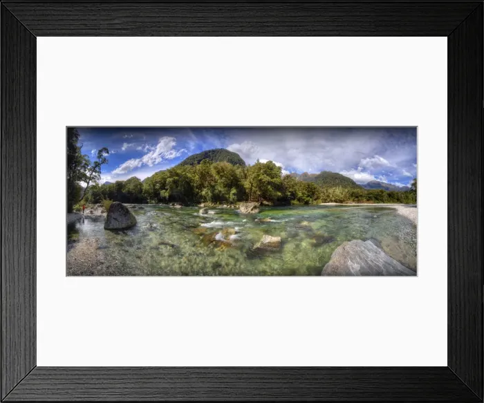 Framed Print : The Milford Track and Clinton River Valley in the South Island of New Zealand