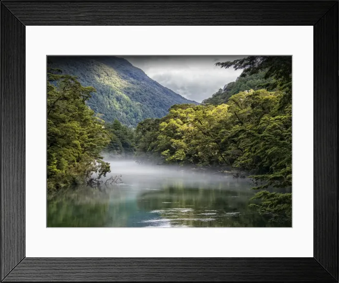 Framed Print : The Milford Track and Clinton River Valley in the South Island of New Zealand