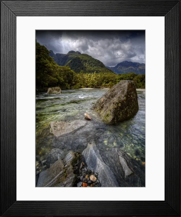 Framed Print : The Milford Track and Clinton River Valley in the South Island of New Zealand Framed Print : The Milford Track and Clinton River Valley in the South Island of New Zealand