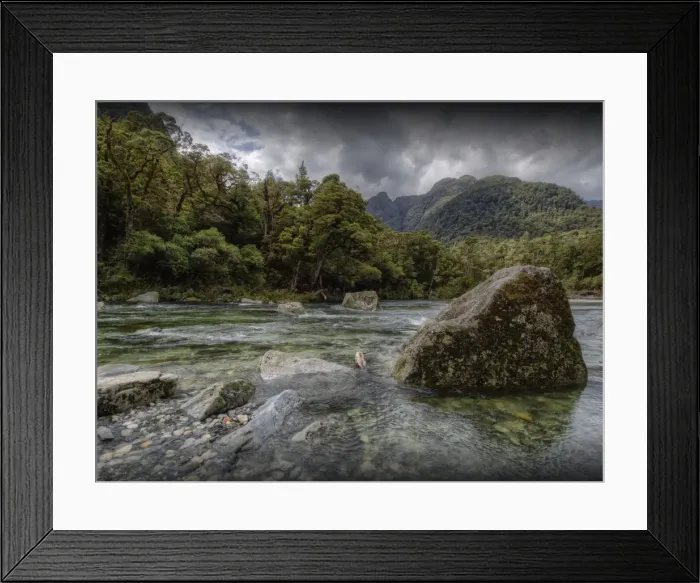 Framed Print : The Milford Track and Clinton River Valley in the South Island of New Zealand Framed Print : The Milford Track and Clinton River Valley in the South Island of New Zealand