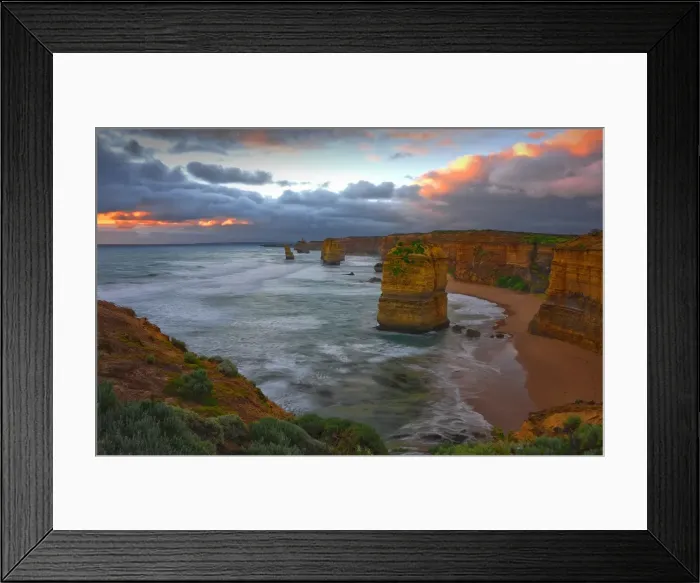 Framed Print : View to the 12 apostles on the Shipwreck coastline near Port Campbell, Victoria Framed Print : View to the 12 apostles on the Shipwreck coastline near Port Campbell, Victoria