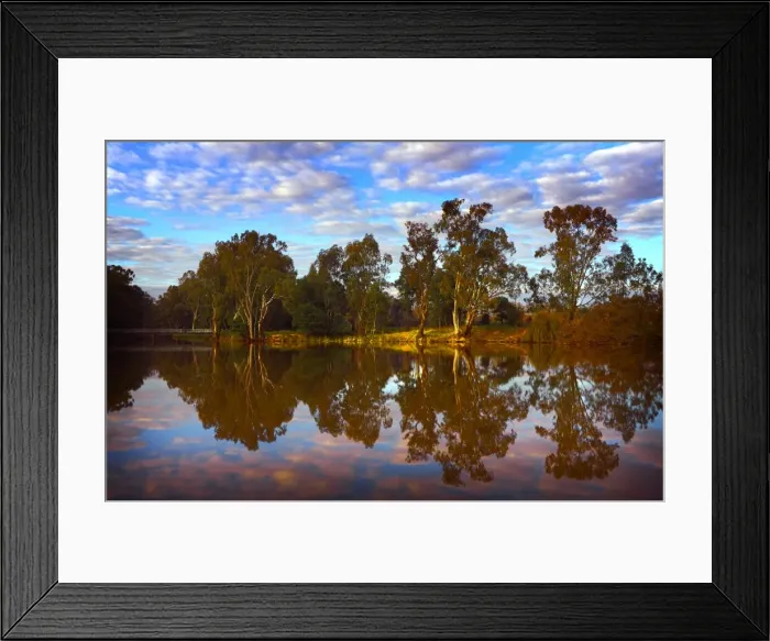 Framed Print : Autumn morning Lake Benalla, Central Victoria
