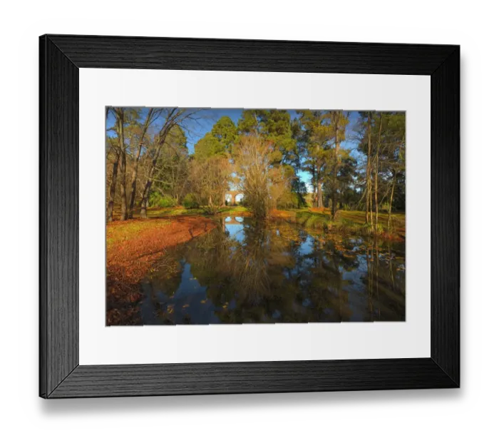 Framed Print : Autumn reflections in the Malmsbury Gardens, Central Victoria Framed Print : Autumn reflections in the Malmsbury Gardens, Central Victoria