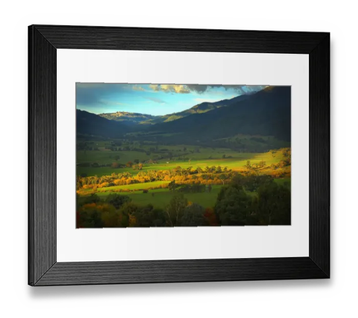 Framed Print : Autumn dusk Tawonga south, Central highlands of Victoria Framed Print : Autumn dusk Tawonga south, Central highlands of Victoria