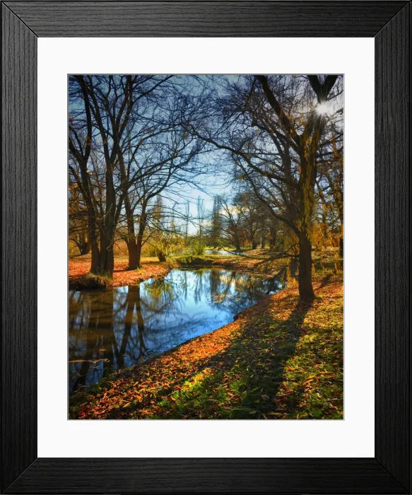 Framed Print : Autumn reflections in the Malmsbury Gardens, Central Victoria