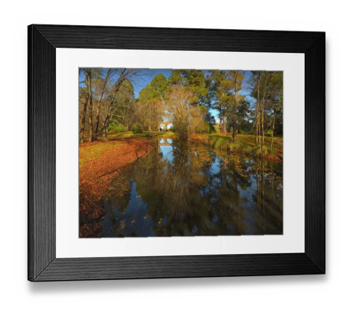 Framed Print : Autumn reflections in the Malmsbury Gardens, Central Victoria