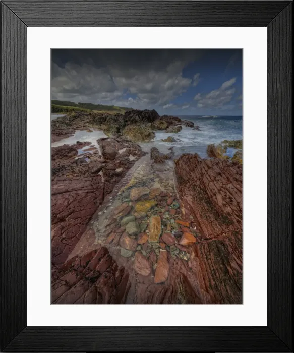 Framed Print : City of Melbourne Bay, named after a shipwreck, is a beautiful small cove on the Eastern coastline of King Island, Bass Strait, Tasmania Framed Print : City of Melbourne Bay, named after a shipwreck, is a beautiful small cove on the Eastern coastline of King Island, Bass Strait, Tasmania