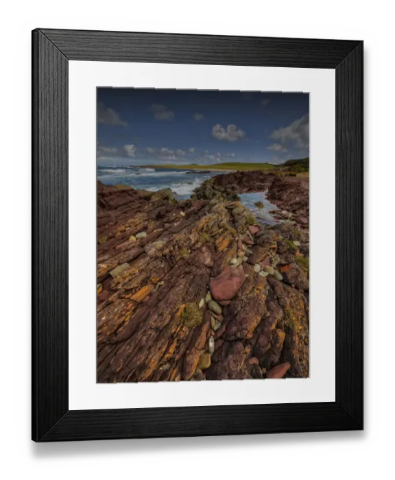 Framed Print : City of Melbourne Bay, named after a shipwreck, is a beautiful small cove on the Eastern coastline of King Island, Bass Strait, Tasmania