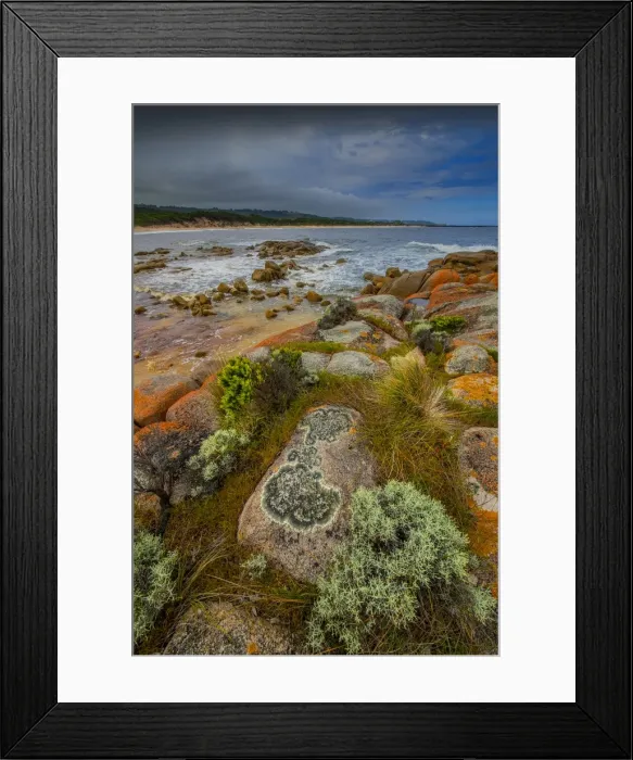Framed Print : Grassy Harbour and beach on the South Eastern coastline of King Island, Bass Strait, Tasmania