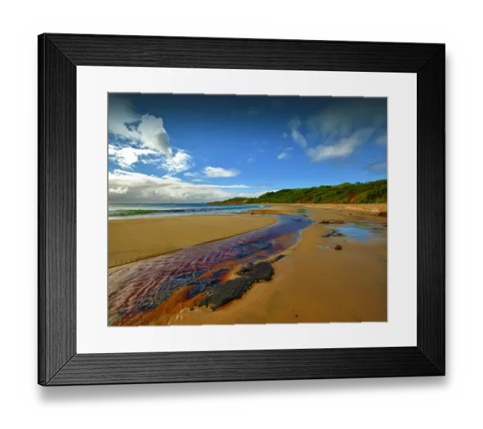 Framed Print : Grassy Harbour and beach on the South Eastern coastline of King Island, Bass Strait, Tasmania
