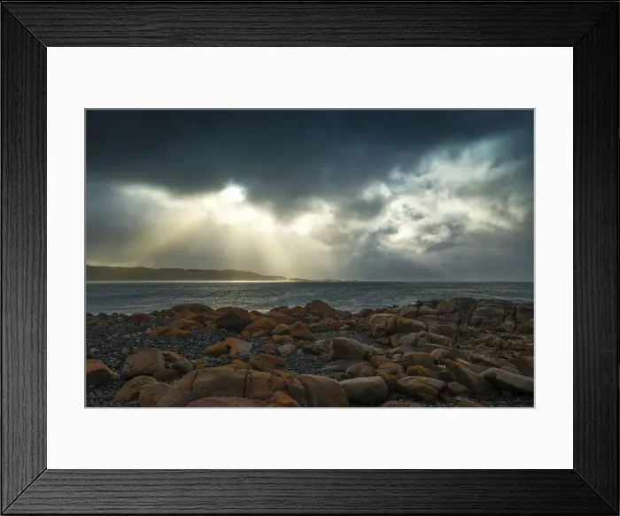 Framed Print : Grassy Harbour and beach on the South Eastern coastline of King Island, Bass Strait, Tasmania