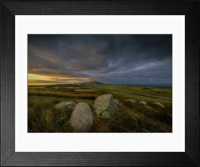 Framed Print : The first light of dawn appears over the Strzelecki Range from Wireless hill, Flinders Island, Bass Strait, Tasmania