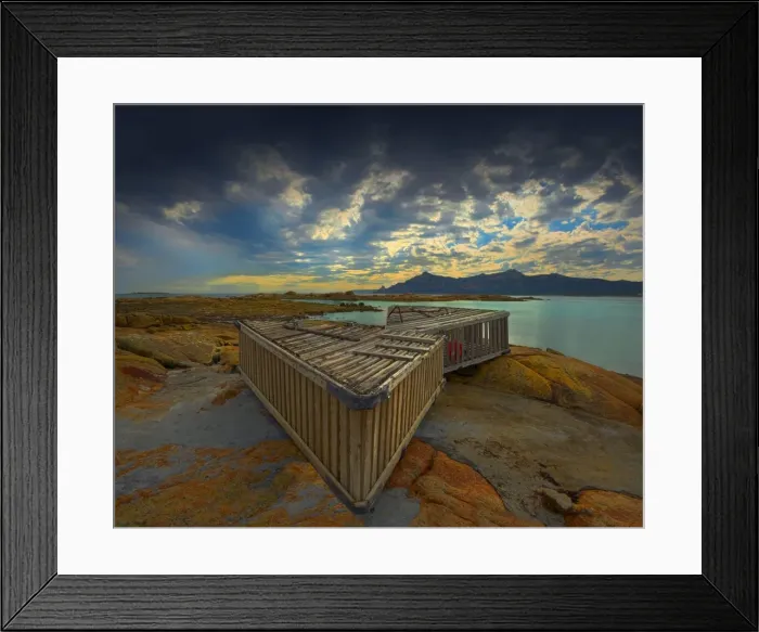 Framed Print : Lobster Storage Cages, Killiecrankie bay, Flinders Island, Bass Strait, Tasmania Framed Print : Lobster Storage Cages, Killiecrankie bay, Flinders Island, Bass Strait, Tasmania